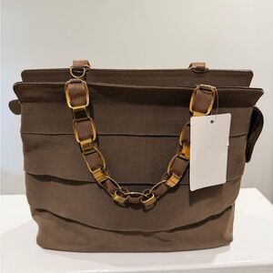 Vintage Salvatore Ferragamo Vera Tiered Bag with Gold Chain